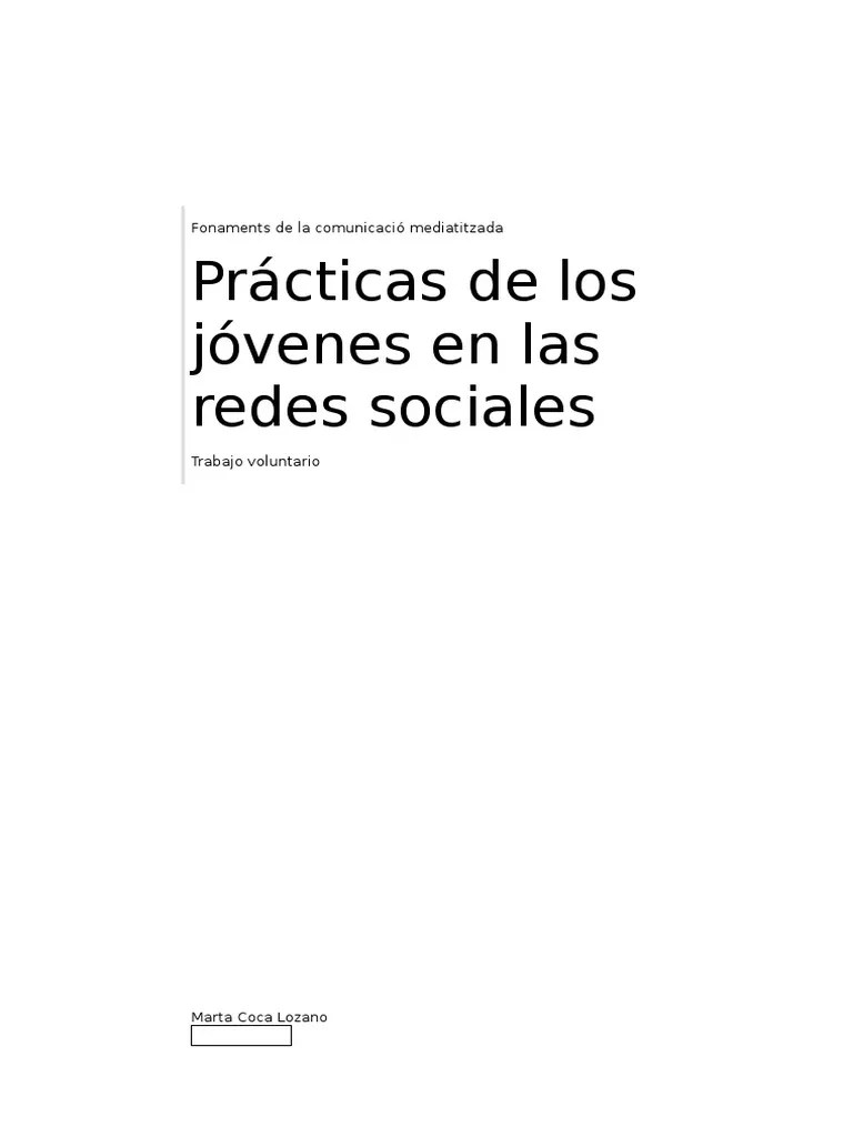 Los Jóvenes Y Las Redes Sociales | PDF | Servicio De Redes Sociales ...