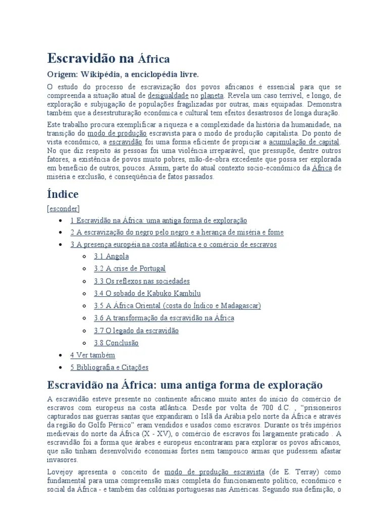Escravidão Na África | PDF | Escravidão | Comércio De Escravos Do Atlântico