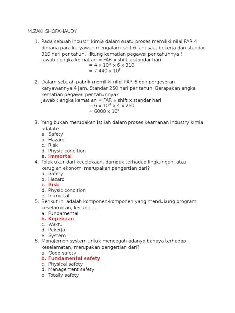 Ber i t anda s i l ang pada l embar j awaban y ang t er sedi a keselamatan kerja 1. Soal Pilihan Ganda K3 Umum Cara Golden