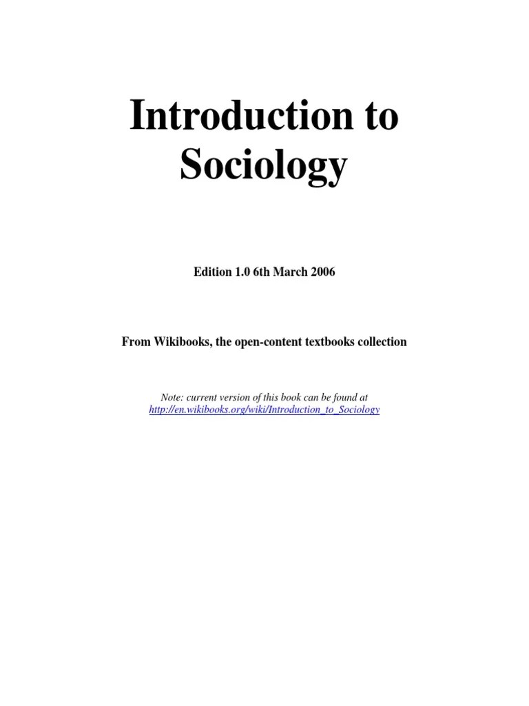 Introduction To Sociology | PDF | Positivism | Sociology