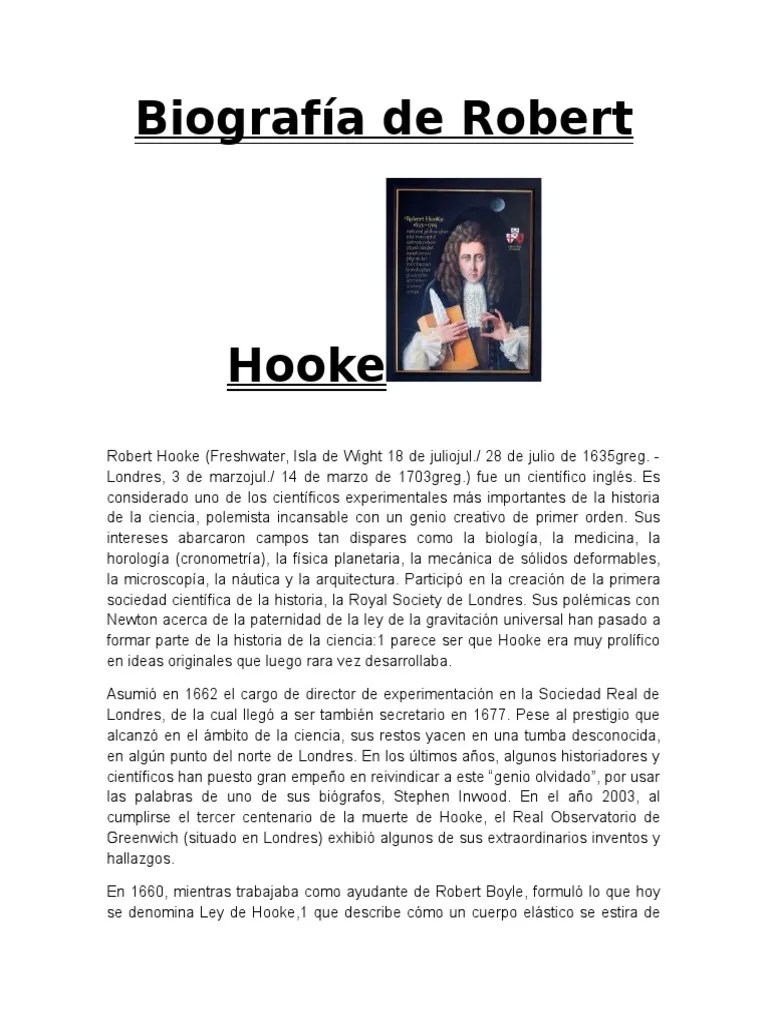 Biografía De Robert Hooke | PDF | Science | Bienestar