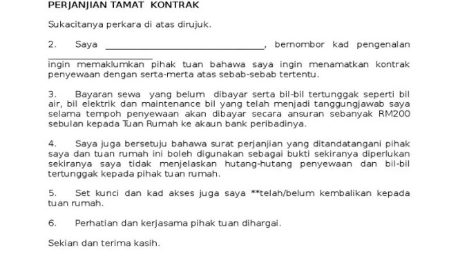 Contoh Notis Keluar Rumah Sewa - Surat Perjanjian Kontrak Rumah Template Contoh Hingga Lampiran Mustika Land