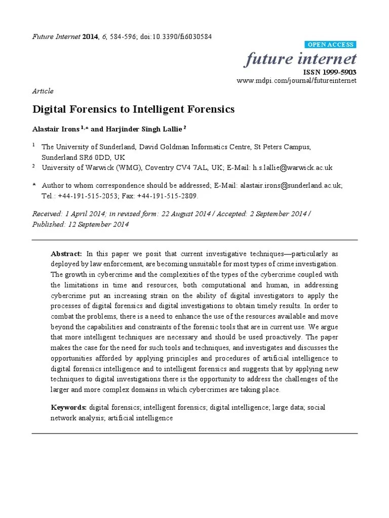 Future Internet: Digital Forensics To Intelligent Forensics | PDF | Digital Forensics | Computer ...