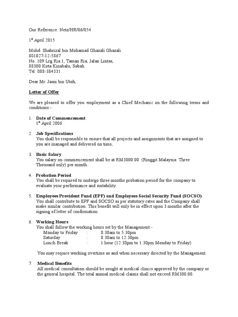 Di sini anda sebagai perwakilan perusahaan menutup kesepakatan dengan surat penawaran kerja offering letter. Surat Perjanjian Kerja Contoh Pdf Working Time Contractual Term