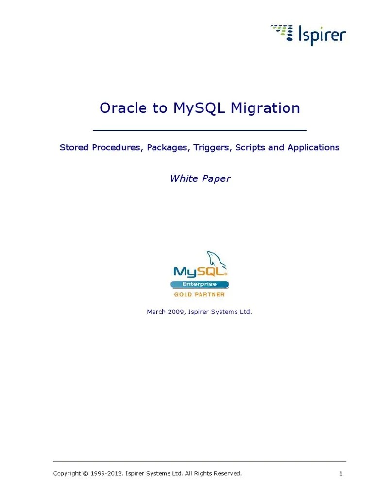 Oracle To MySQL Conversion | PDF | Oracle Database | Pl/Sql