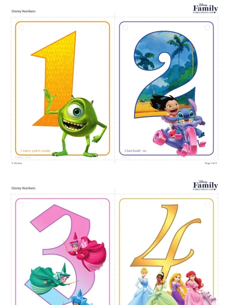 disney numbers sf printables 0612 fdcom pdf