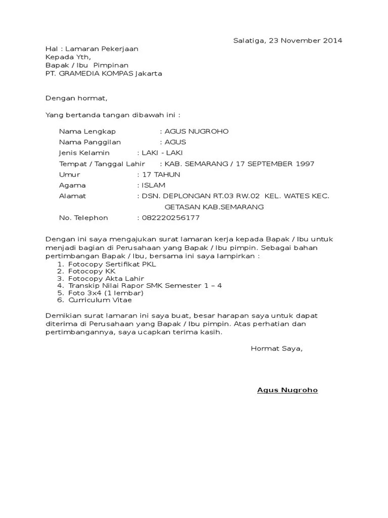 Contoh Surat Lamaran Kerja Di Jm Group Palembang Berbagi Contoh Surat 
