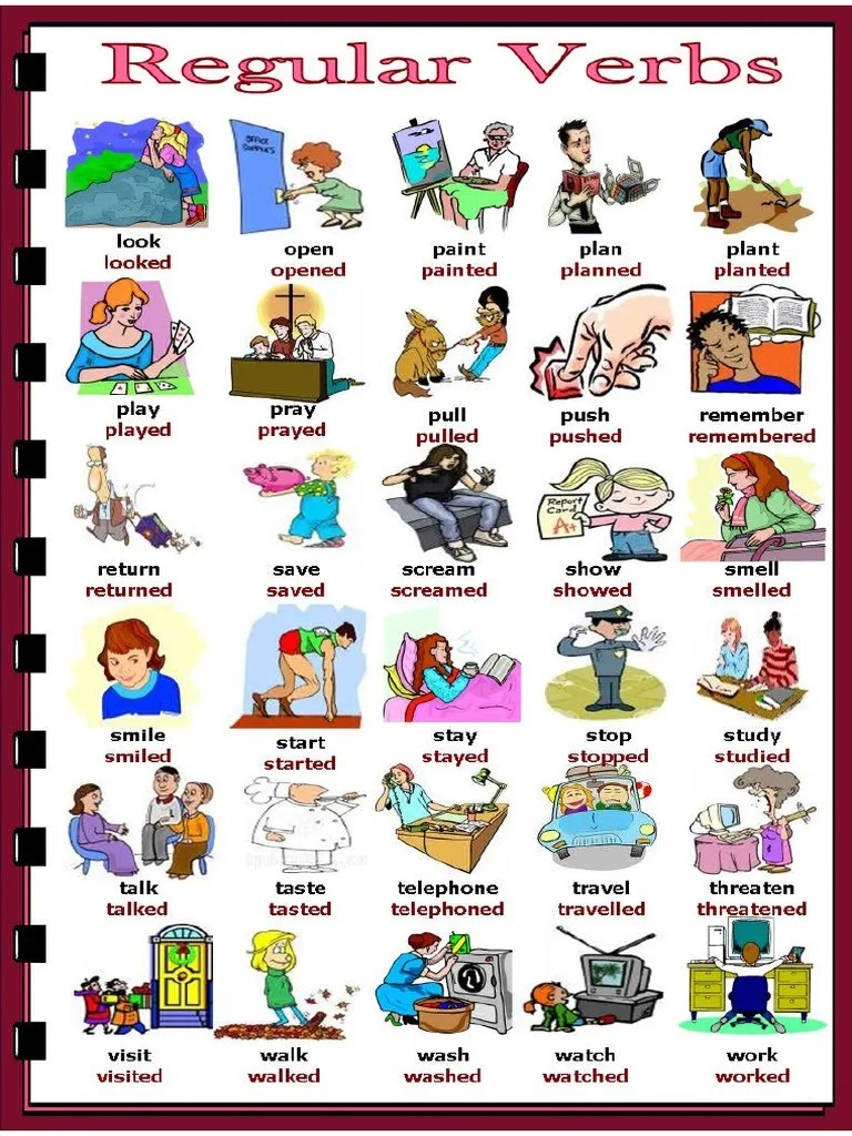 regular verbs worksheet for kids pdf