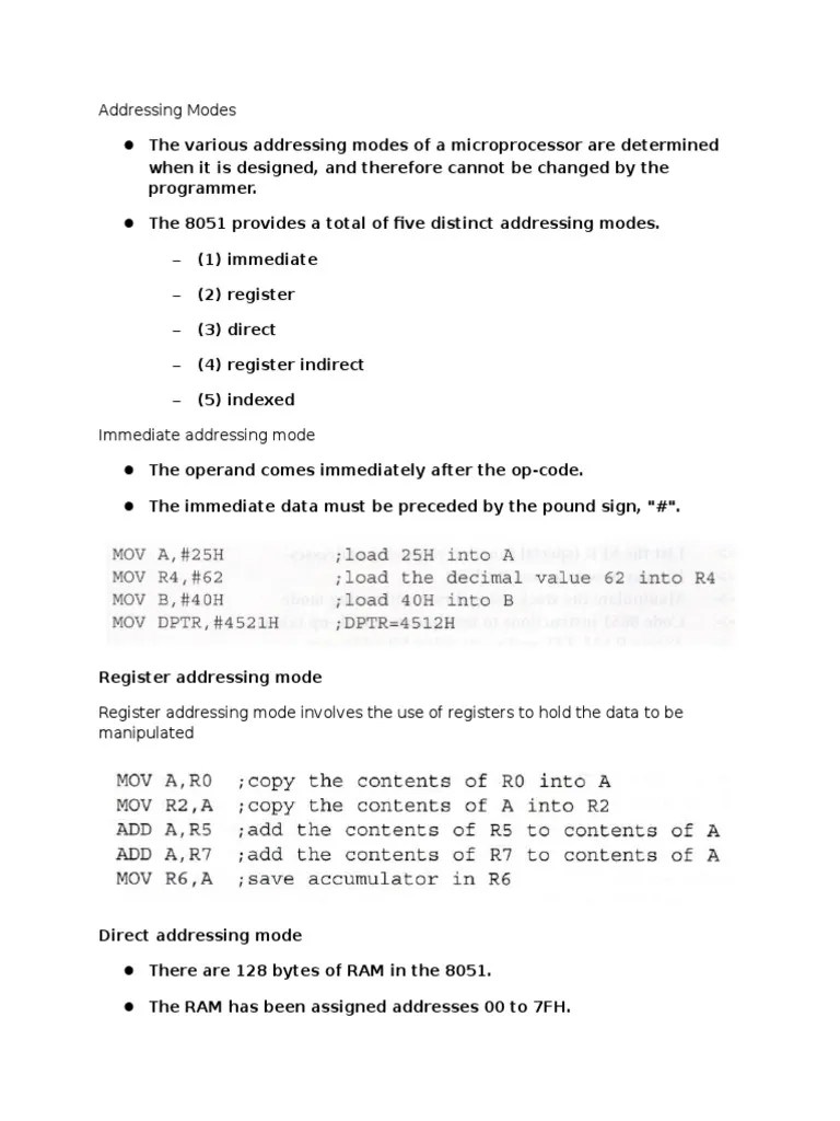 Addressing Modes | PDF | Digital Electronics | Electronics