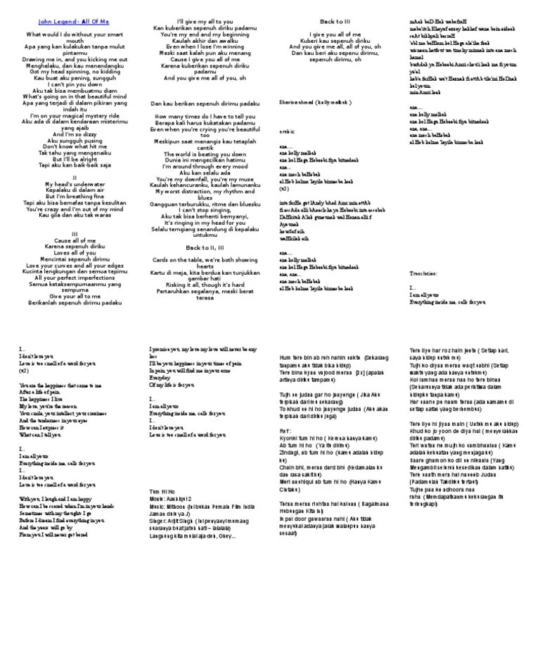 Bagi para penikmat musik terkhusus kaula muda yang menyukai lagu barat, simak lagu terkini yang dapat dijadikan moodbooster di kala penat. Terjemahan Dan Arti Lirik Lagu Pdf