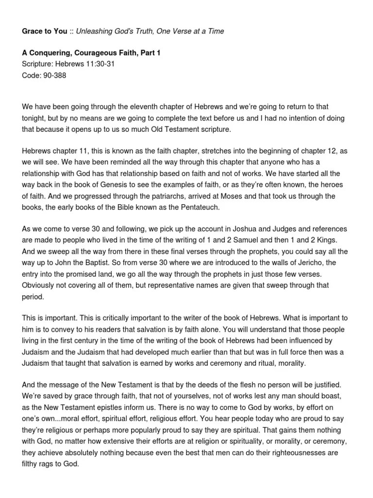 A Conquering Courageous Faith Part 1 | PDF | Cain And Abel | Christianity