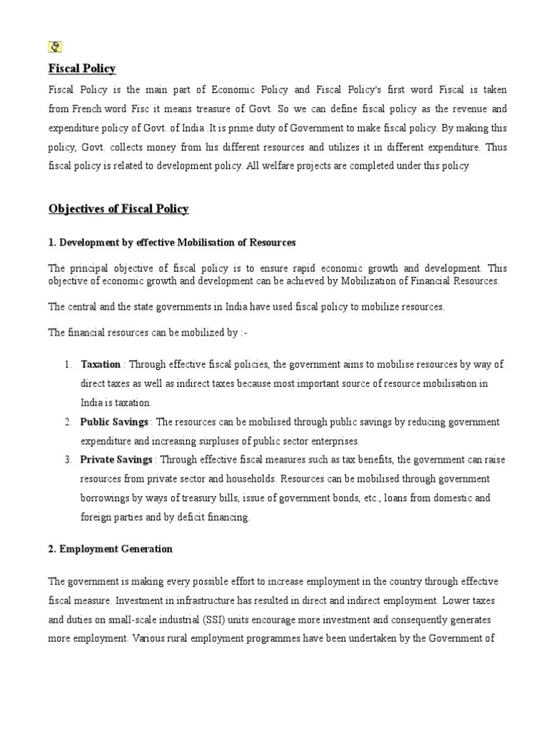 Fiscal Policy Objectives-7 | PDF | Fiscal Policy | Deficit Spending