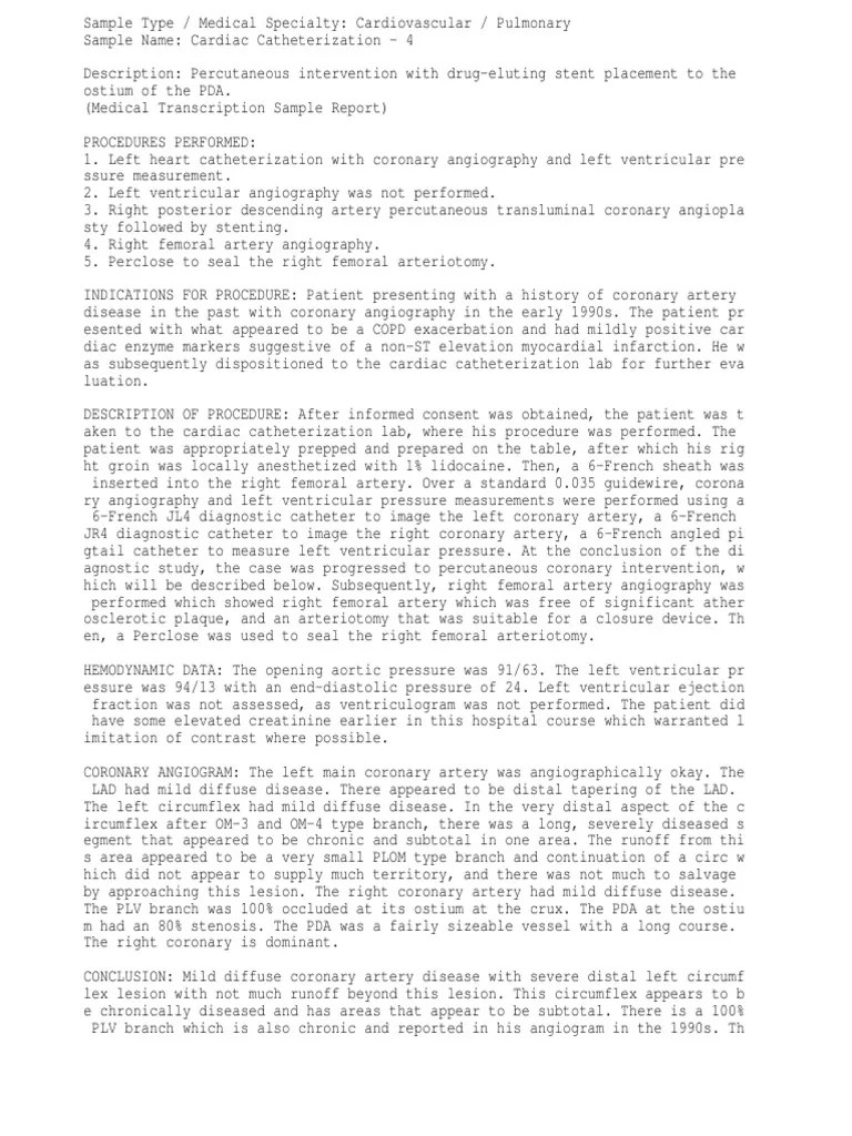 Cardiac Catheterization - 4 | PDF | Percutaneous Coronary Intervention | Angiography