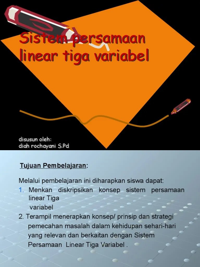 contoh soal cerita matriks dalam kehidupan sehari hari. 3 Power Point Spltv