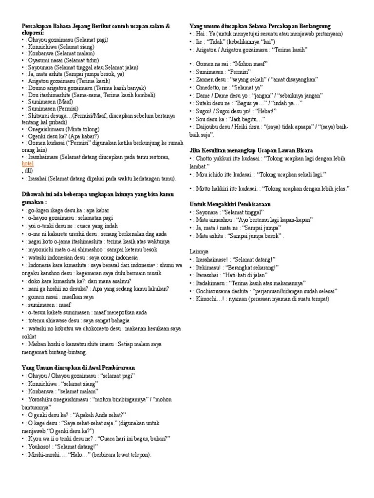 Belajar Bahasa Jepang | PDF