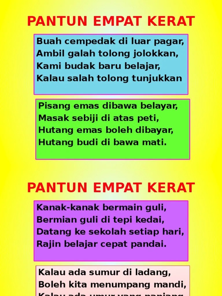 Analisis struktural pantun dua kerat nasihat antologi gema sepi gad. Rangkap Pantun Pantun Kiasan Laman Komsas