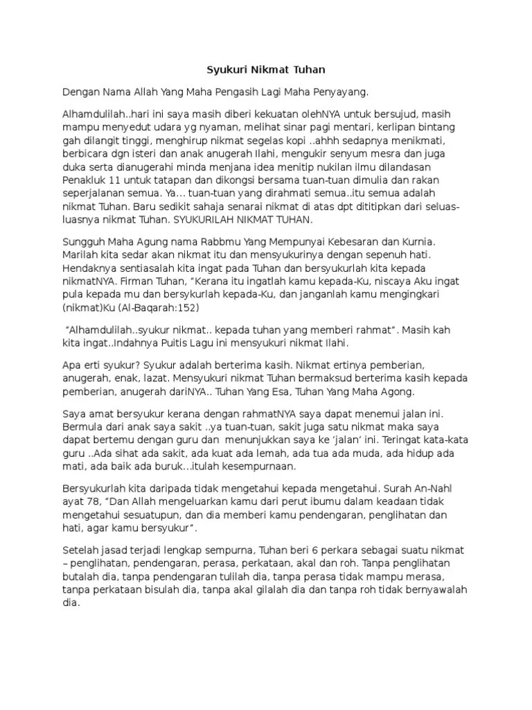 Syukuri Nikmat TUHAN | PDF