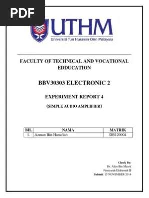 Laporan 4 Simple Audio Amplifier Pdf Diode Amplifier