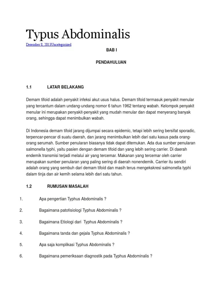 Typus Abdominalis | PDF