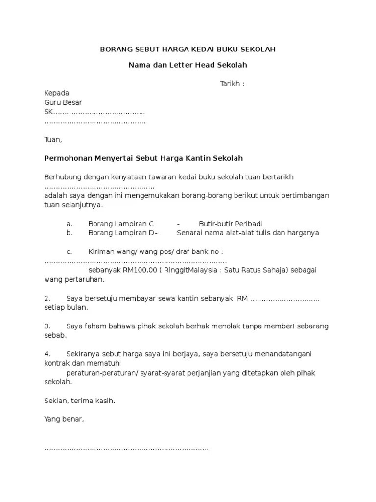 Terkini Contoh Sebut Harga Sewa Lori
