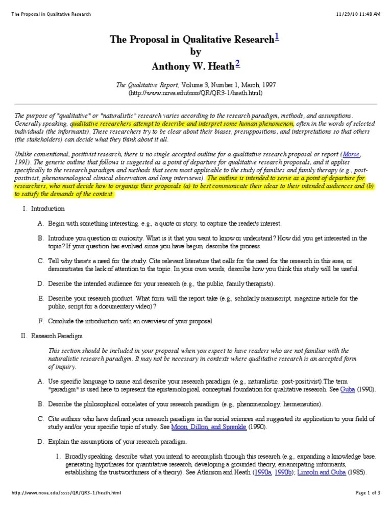 Keep reading and find out what it is and even acquire extra tips for writing a good quality one. The Proposal in Qualitative Research 4 | Qualitative ...