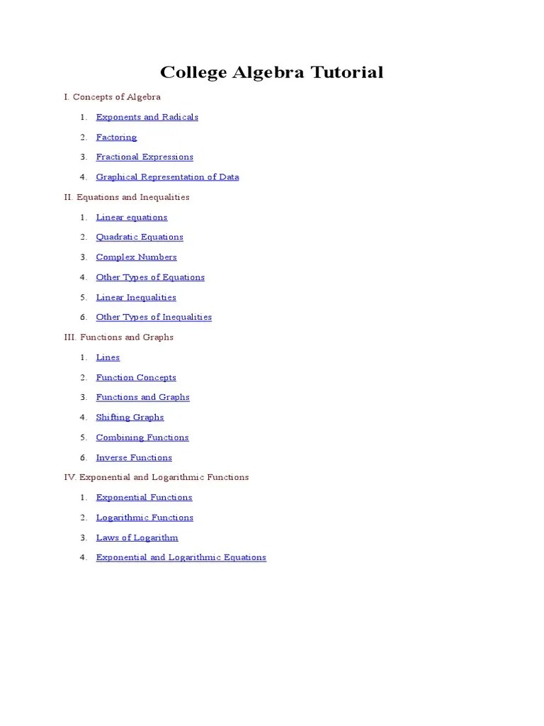 College Algebra Essentials | PDF | Fraction (Mathematics) | Factorization