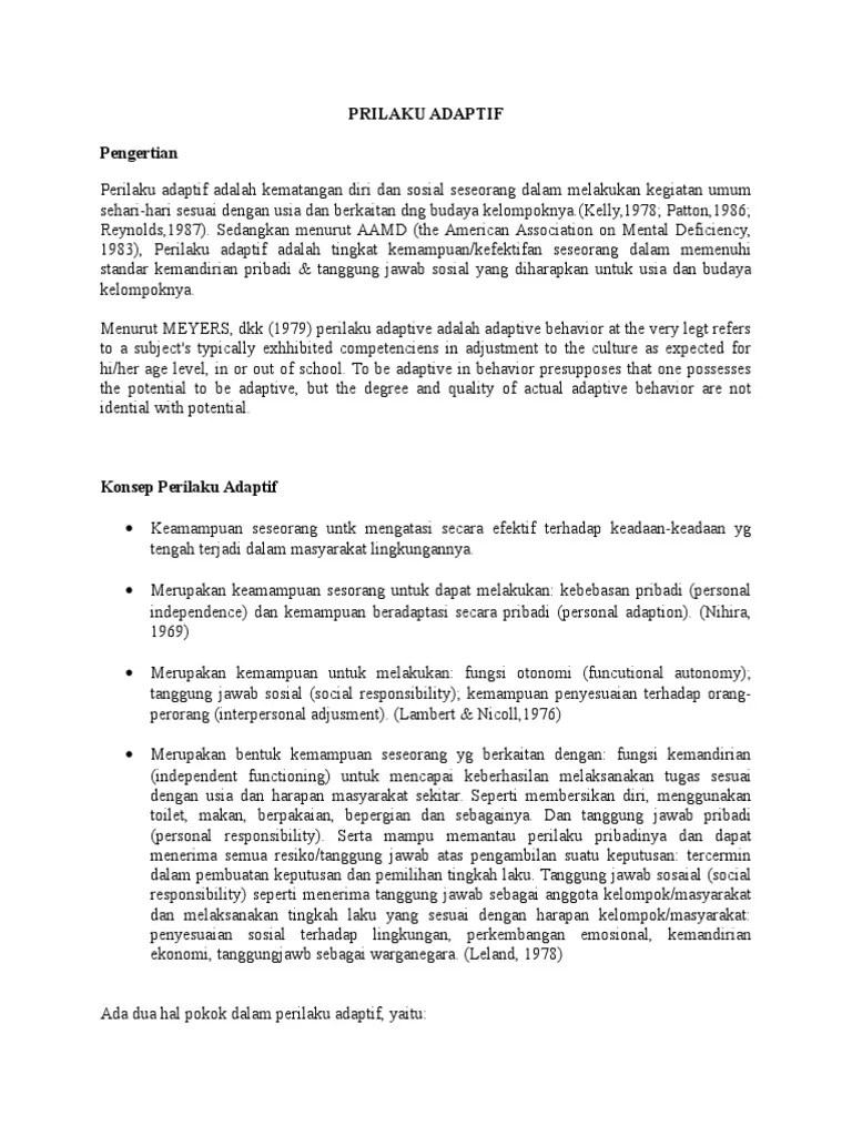 Prilaku Adaptif | PDF