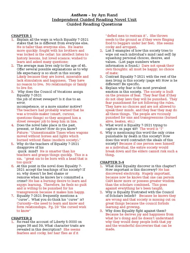 Guided Reading Questions-ANSWERS | PDF | Feeling | Prometheus