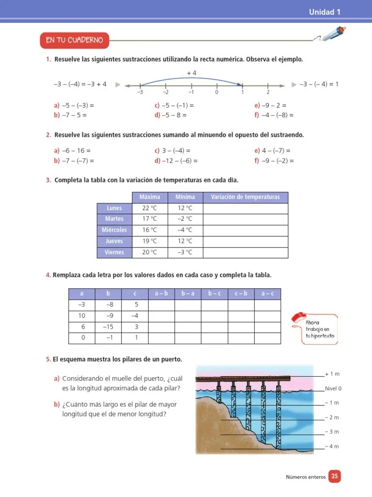 Ejercicios Suma Y Sustracción Números Enteros | PDF | Sustracción | Entero