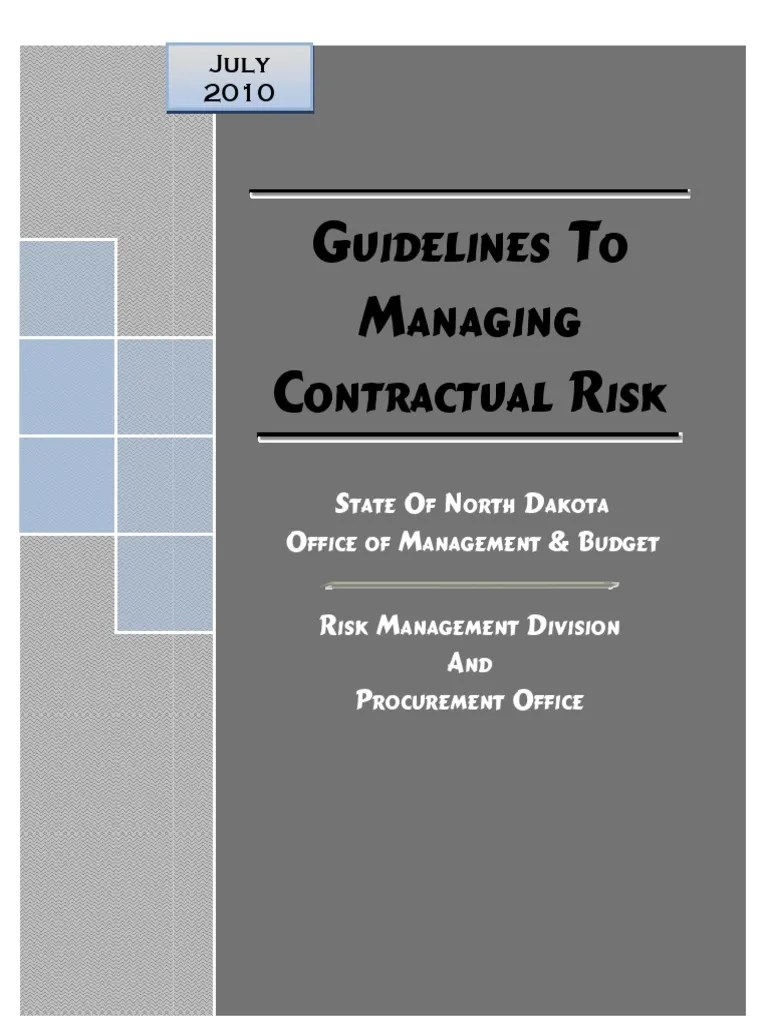 Guideline Manage Contract Risk | PDF | Indemnity | Liability Insurance