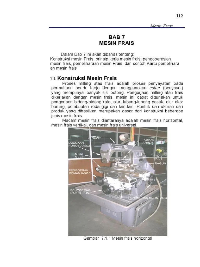 Bab 7. Mesin Frais | PDF