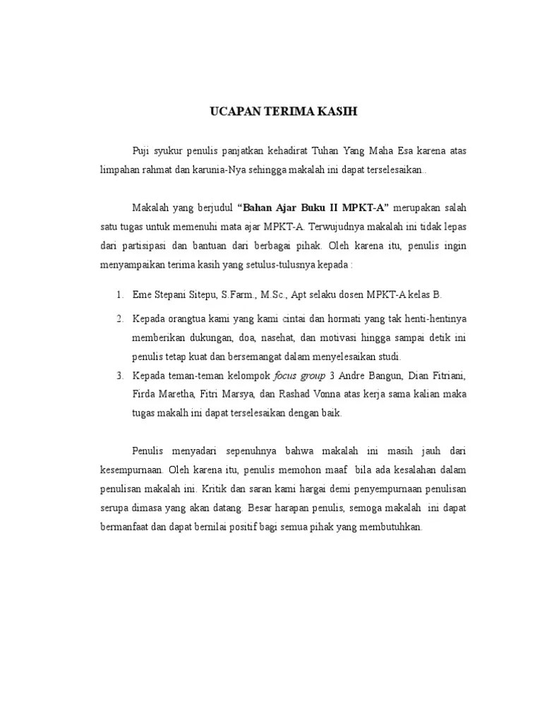 Ucapan Terima Kasih Kepada Team Kerja