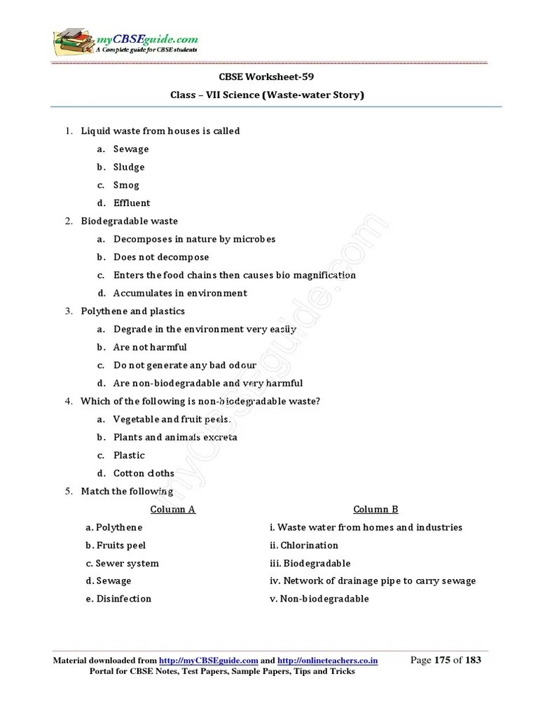 07 Science Waste Water | PDF | Sewage Treatment | Biodegradation