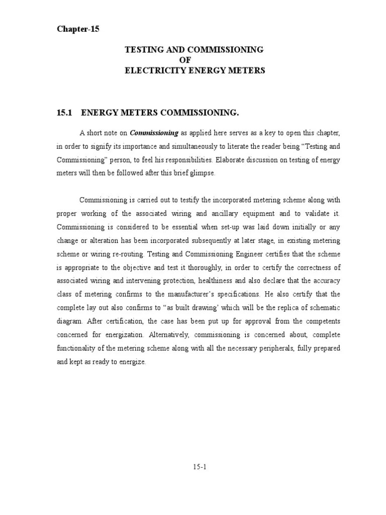 Chapter-15 Testing And Commissioning Of Electricity Energy Meters | PDF | Kilowatt Hour ...