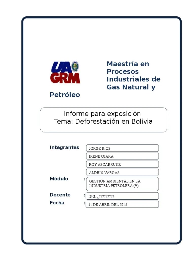 Exposición Deforestación En Bolivia | PDF | Deforestación | Los Bosques