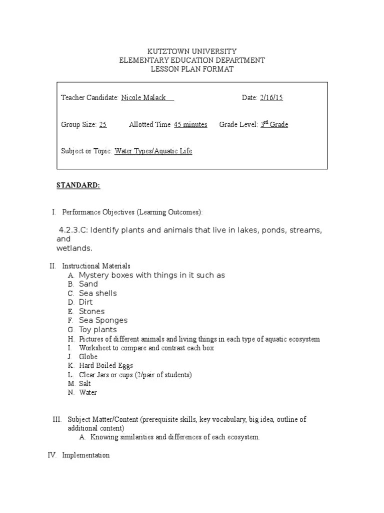 Test tubes (one for each color and two additional as controls) plastic wrap; Nicole Malack Lesson Plan 1 Pdf Aquatic Ecosystem Lesson Plan