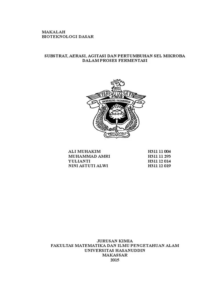 Substrat, Aerasi, Agitasi Dan Pertumbuhan Sel Mikroba Dalam Proses  Fermentasi | PDF