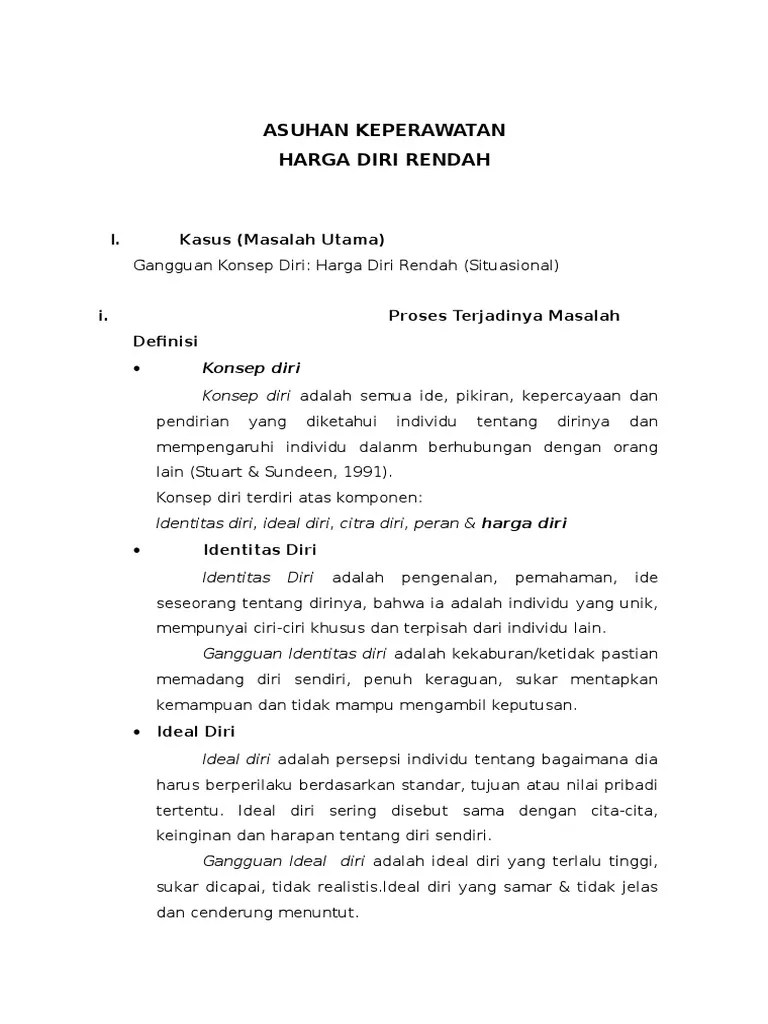 Asuhan Keperawatan Harga Diri Rendah | PDF