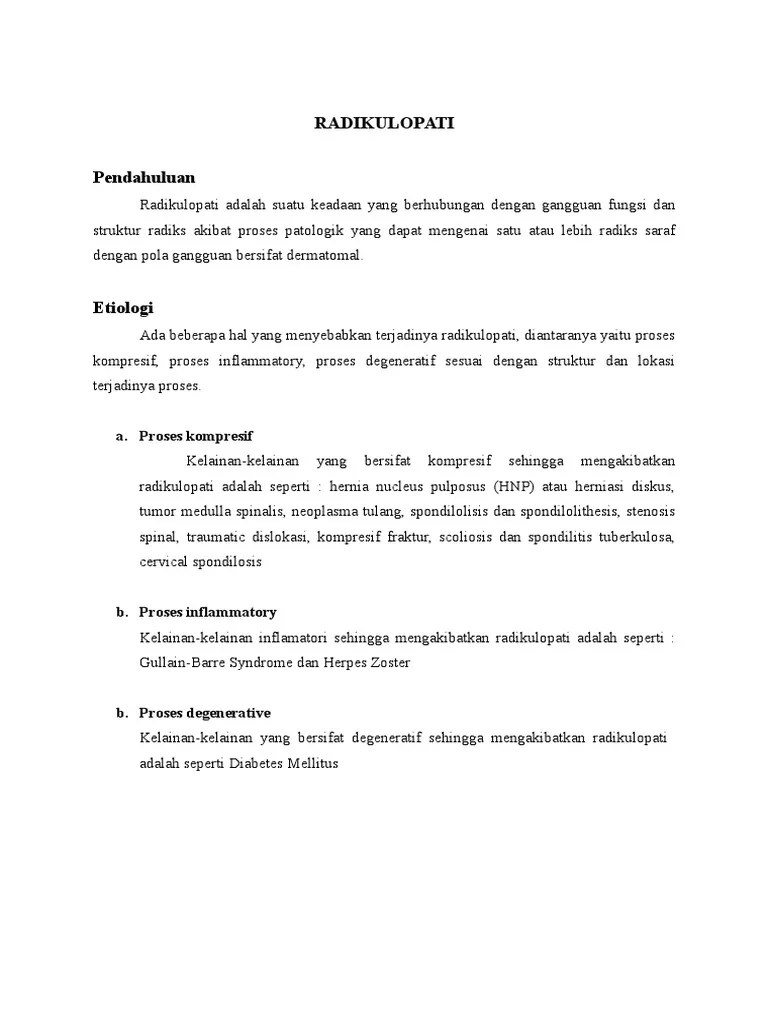 Referat Radikulopati Lumbal | PDF