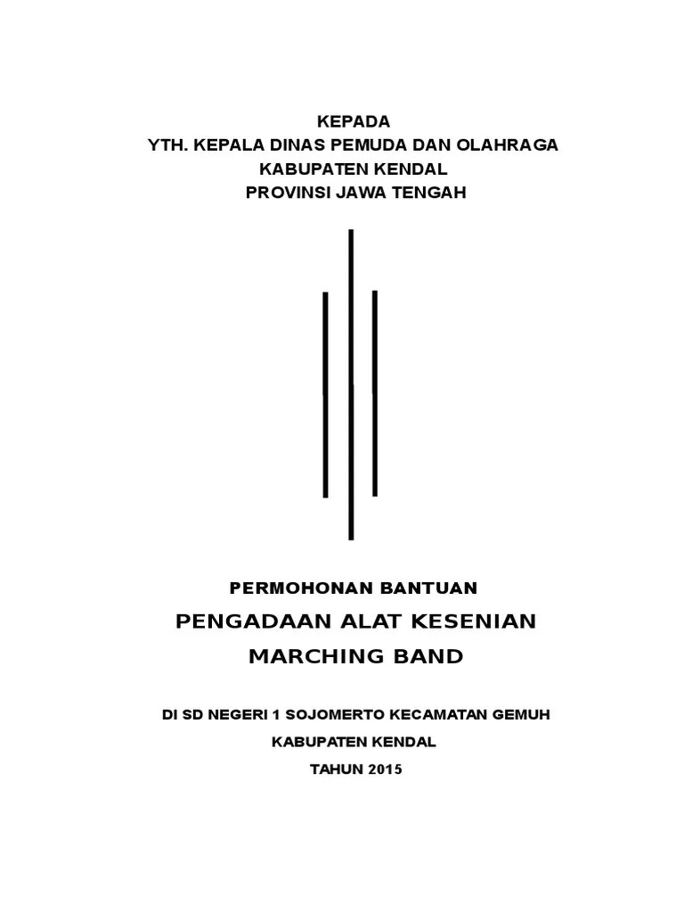 Contoh Proposal Pengadaan Alat Marching Band Berbagai Alat PONDOK PESANTREN SALAF API.