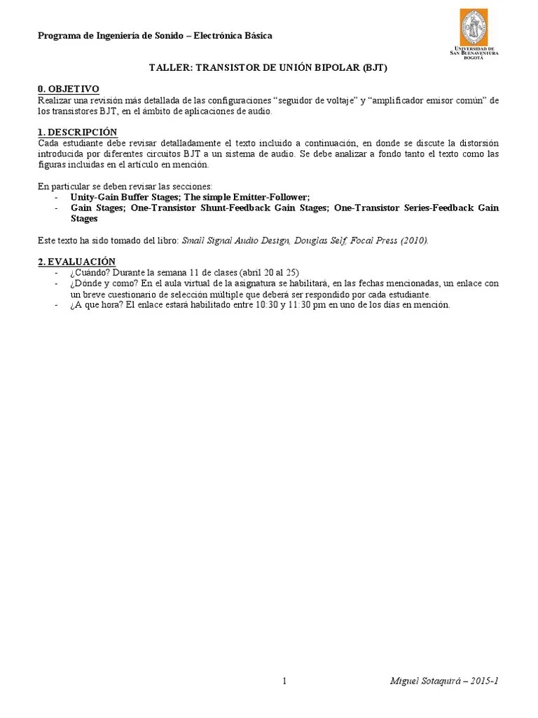 20151 Electronicabasica Tallerlecturaanalisisbjt