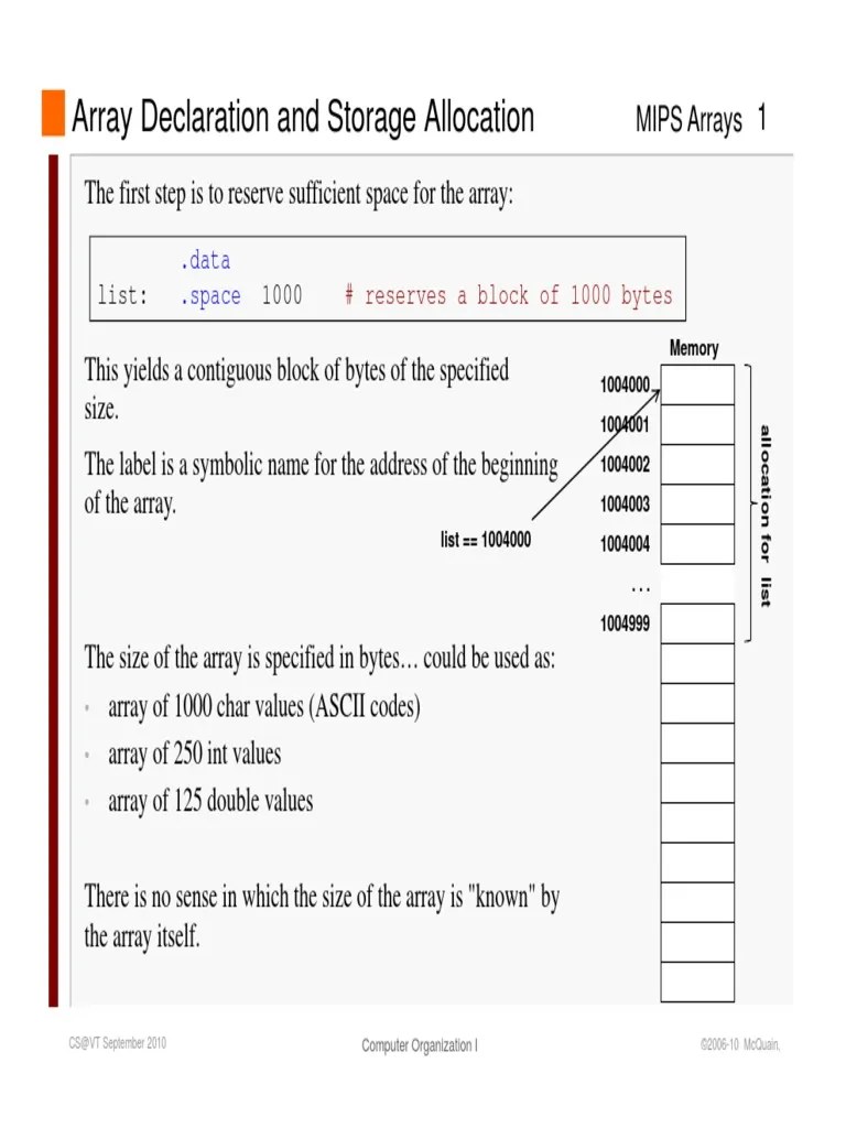 Arrays In MIPS | PDF | Array Data Structure | String (Computer Science)