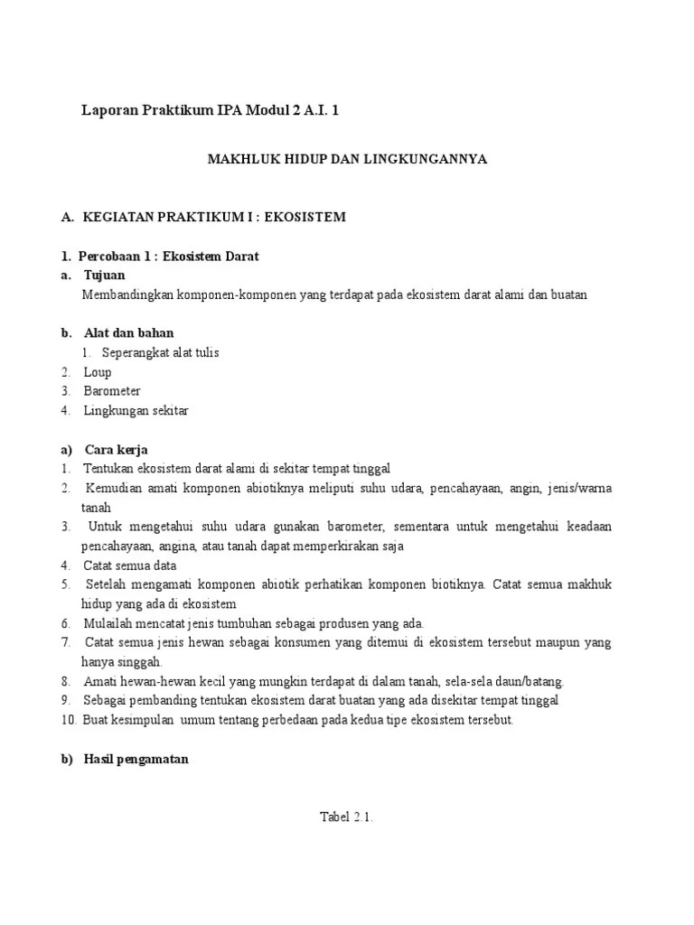 Praktek ut pgsd semester 2 pdgk4107 praktikum ipa di sd modul 7. Laporan Praktikum Ipa Modul 2 A Pdf
