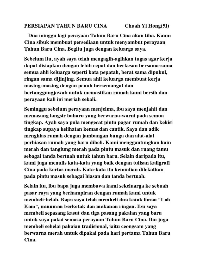 Tahun baru cina melambangkan permulaan atau titik . Persiapan Tahun Baru Cina Pdf