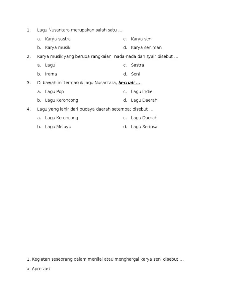 Soal Seni Budaya | PDF
