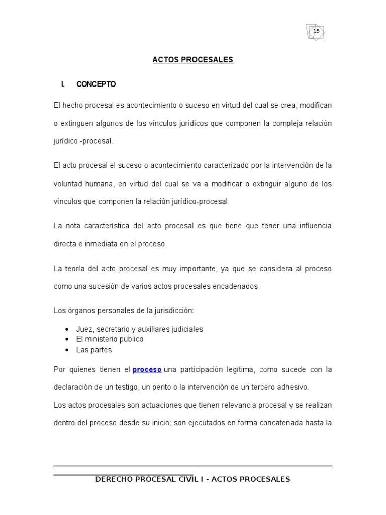 Actos Procesales | PDF | Ley Procesal | Juez