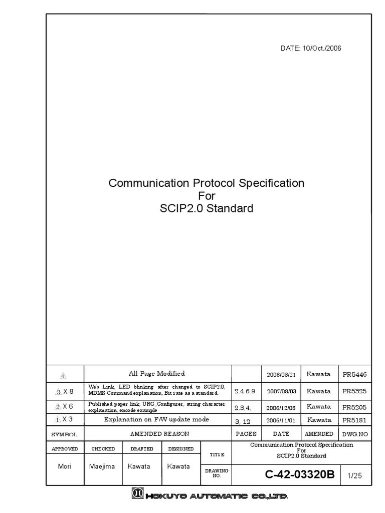 SCIP 2.0 Commmunication Protocol | PDF | Usb | Code
