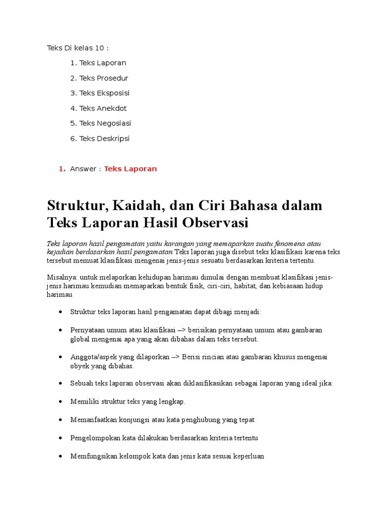 Il y a 5 jours. Struktur, Kaidah, dan Ciri Bahasa dalam Teks Laporan Hasil
