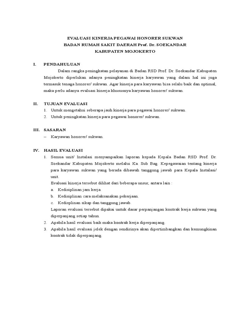 Contoh Laporan Evaluasi Kinerja Pegawai - Nusagates