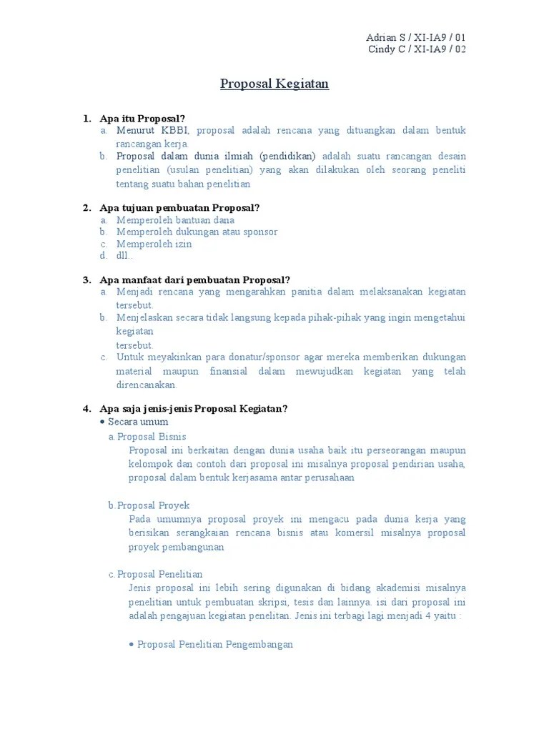 Proposal Kegiatan | PDF